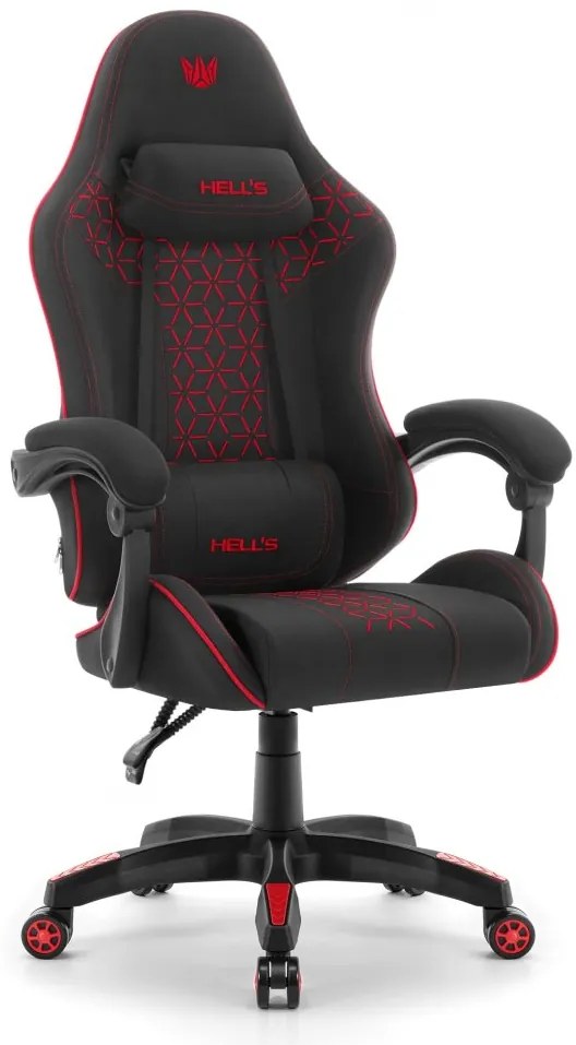 Herná stolička HC-1008 2.0 s ergonomickými vankúšmi - čierno-červená