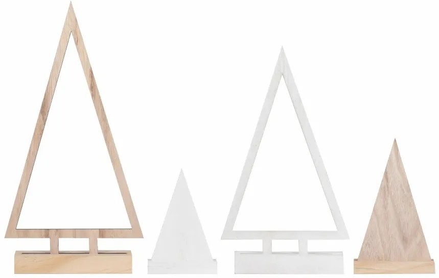 Dekoračné vianočné stromčeky NORDIC FOREST, sada 4 ks