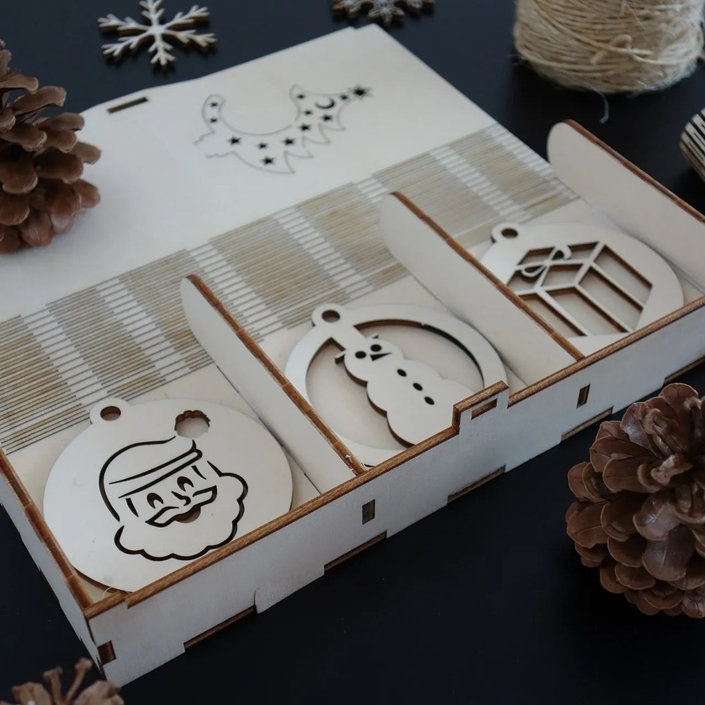 SENTOP | Vianočné ozdoby z dreva a plastu, Vianočné dekorácie drevené , drevené doplnky PR0101-Christmas decorati HEU-
