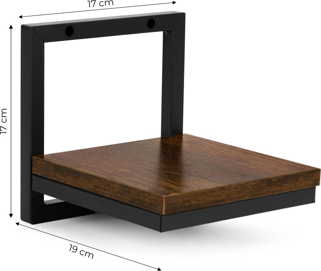 Nástěnný stojan na květiny MELODY 17x17 cm hnědý/černý