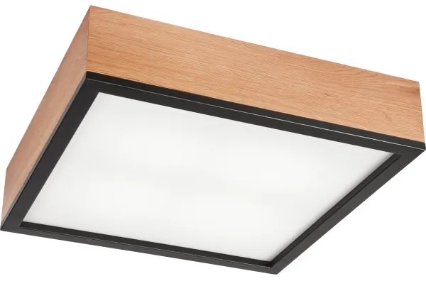 Stropné svietidlo OAK SQUARE 4xE27/15W/230V 39x39 cm dub/čierna