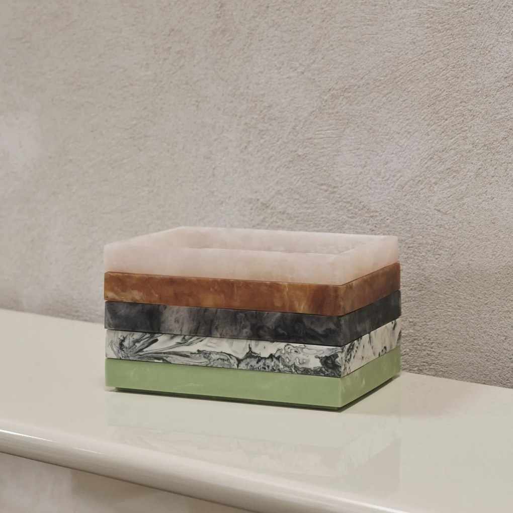 Ferm Living Podnos Mist Emerald Off-white 15 × 20 cm