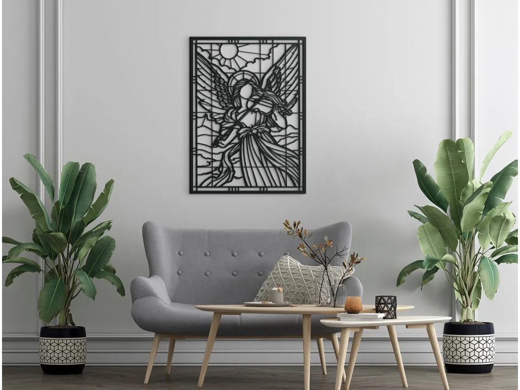 drevko Drevený obraz Anjel s husľami Rozmer obrazu: 44,5 x 32,5 cm, Farba dekorácie: Čierna