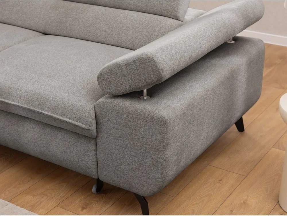 Svetlosivá ženilková rohová pohovka (ľavý roh/do L) Marbeya – Ropez