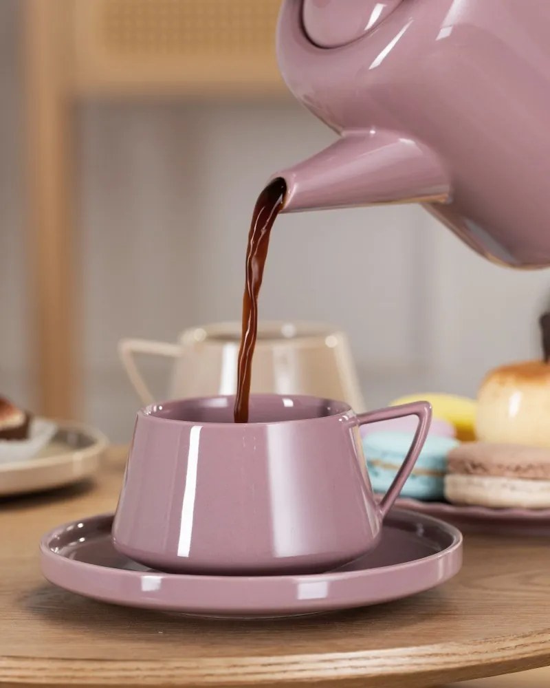 Porcelánová šálka s podšálkou Luna Pink 200 ml