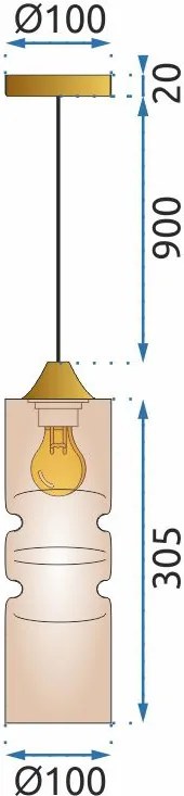 Toolight - závesná lampa E27 60W APP901-1CP, oranžová-zlatá, OSW-06673