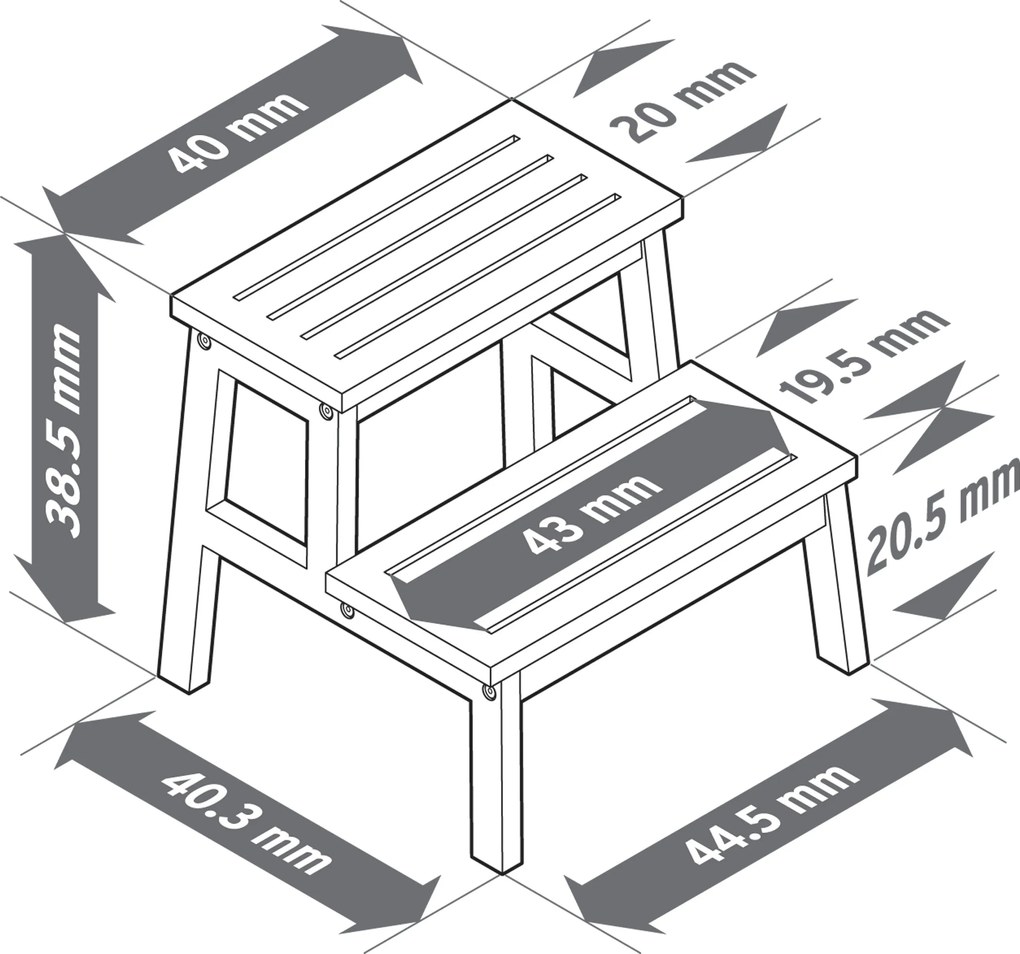 Nášľapný stolček z masívneho dreva