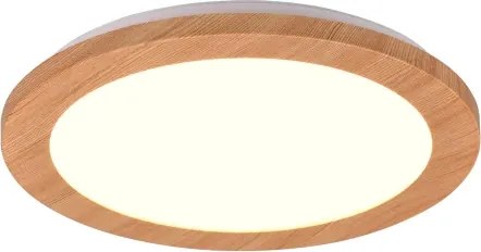 Stropné LED osvetlenie Camillus 26 cm, okrúhle, imitácia dreva%