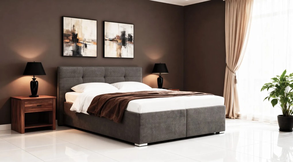 DREVONA® Manželská posteľ 180 cm  DOMINIKA, sivohnedá Aston WR 6 Taupe