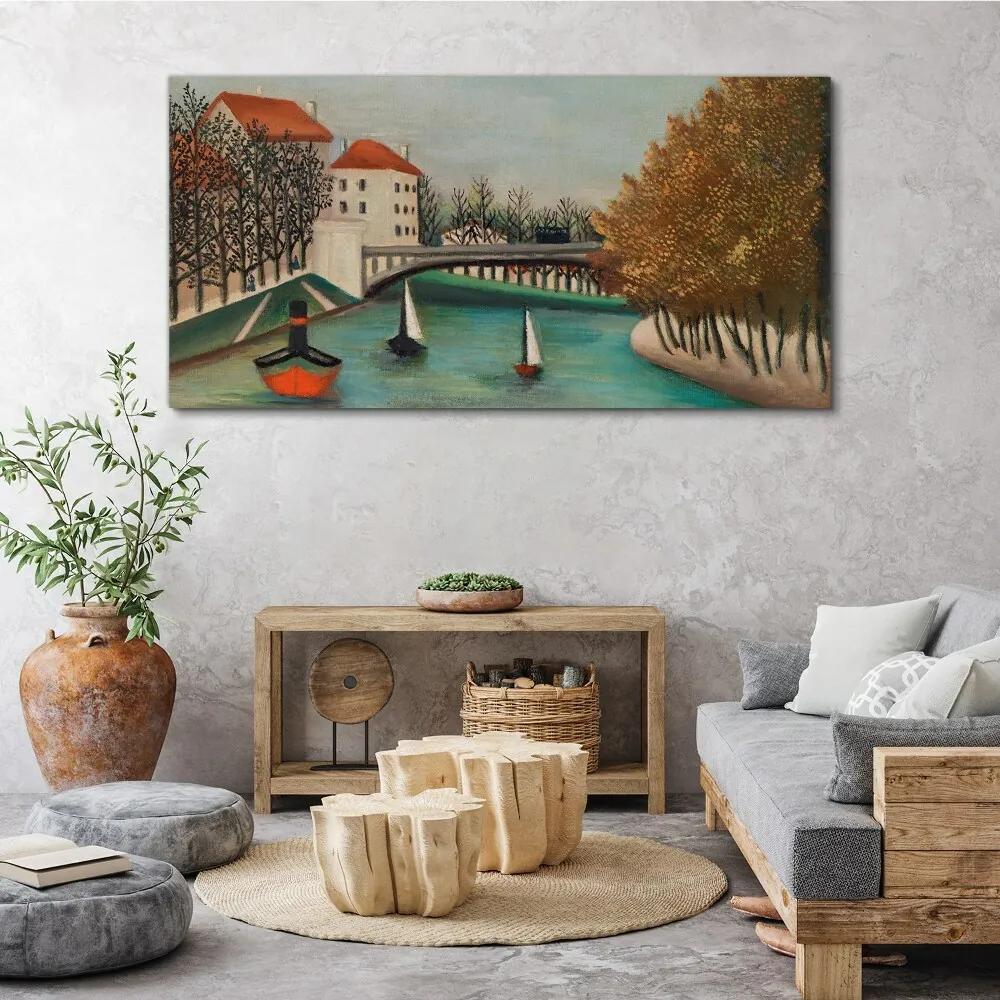 Obraz Canvas Mestské lode stromy
