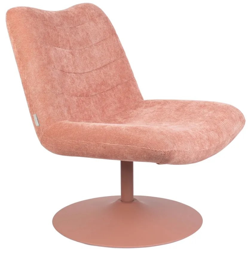 Ružové zamatové kreslo Bubba – Zuiver