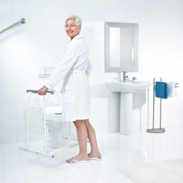 Ridder - Oporné mobilné madlá k WC 66x71,5 cm biele
