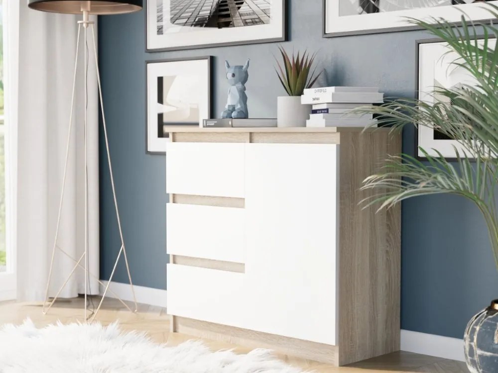 Komoda R-80-S3 so zásuvkami 80 cm - rôzne farebné prevedenia artisan mix biela
