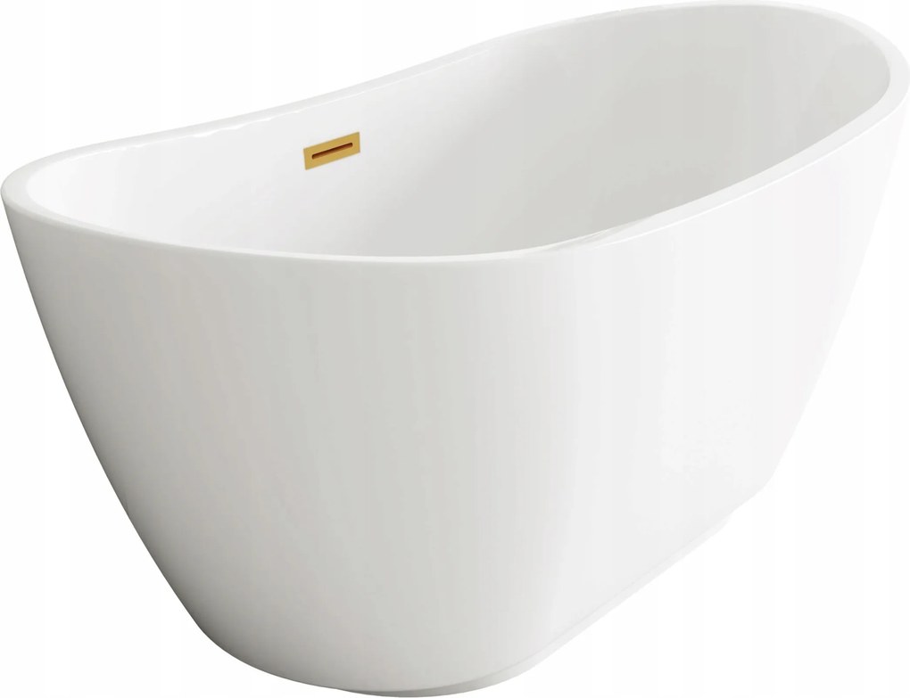 Balneo Voľne Stojaca Biela Vaňa 170 x 72 cm So Zlatou Lesklou Zátkou