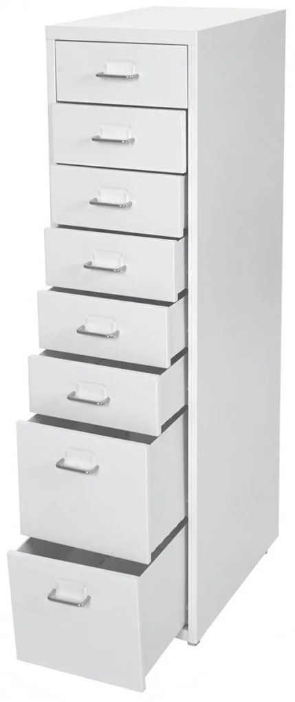Zásuvková skrinka Boston T851 - 110x28x41cm, 8 zásuviek - biela