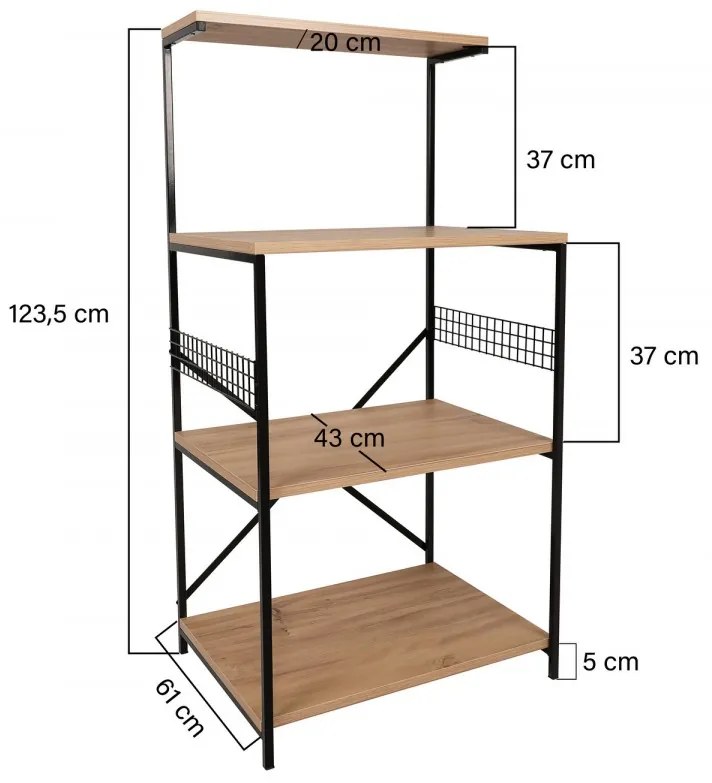 Kuchynská polica ANEMON 60 cm borovica