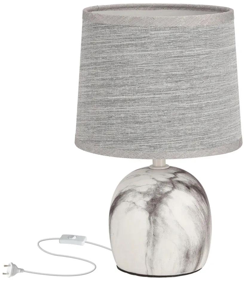 Svetlosivá stolová lampa s textilným tienidlom (výška 25 cm) Adelina – Candellux Lighting