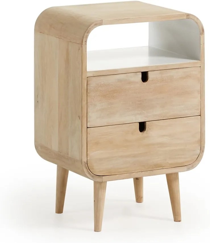 Nočný stolík z mangového dreva s 2 zásuvkami La Forma Gerald, 40 × 30 cm