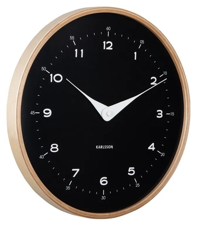Karlsson 5995BK dizajnové nástenné hodiny čierna, pr. 30 cm