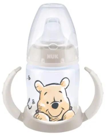 NUK Dojčenská fľaša na učenie NUK Medvedík Pú s kontrolou teploty 150 ml béžová medvedík