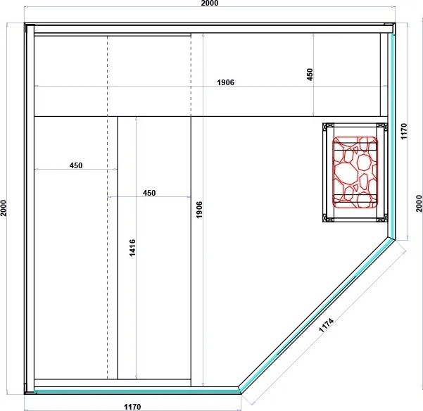 BPS-koupelny Kombinovaná sauna 2v1 HYD-7525 - Infrasauna + fínska sauna 200x200, 5-6 osôb