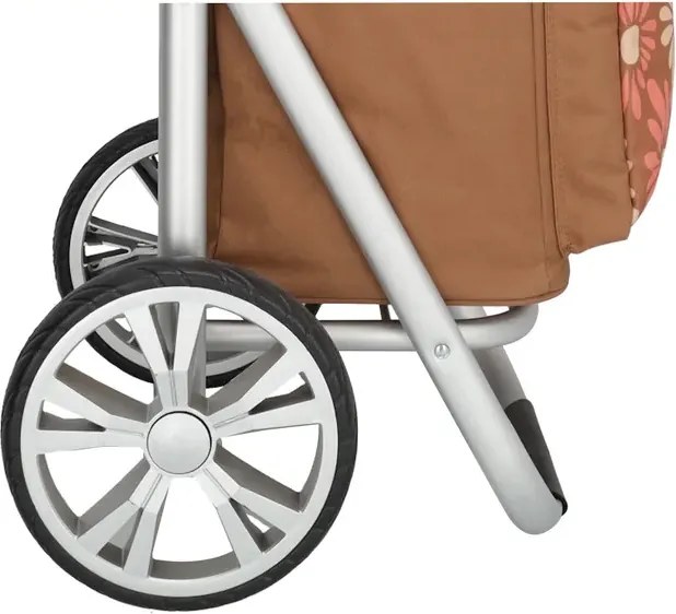 Beagles Hnedý kvetovaný nastaviteľný nákupný vozík na kolieskach “Hercules“