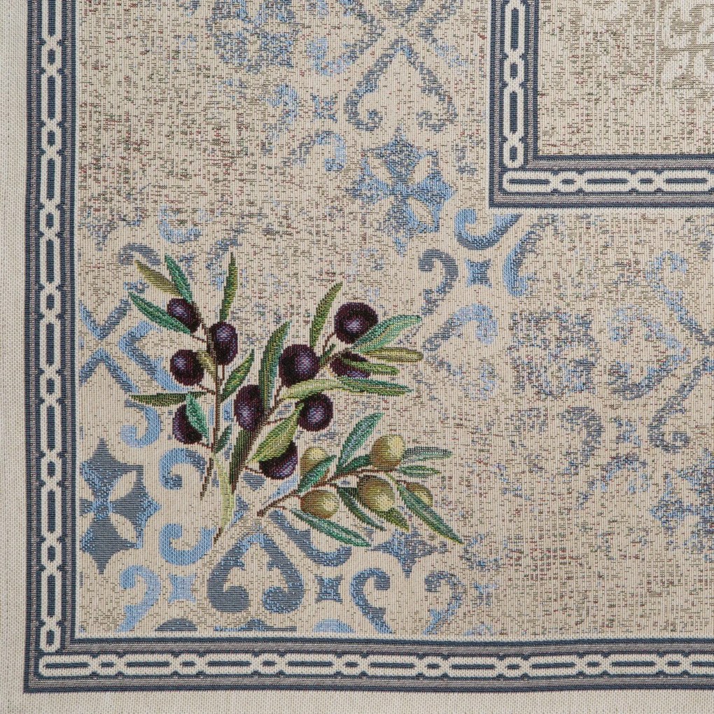 EUROFIRANY GOBELÍNOVÝ OBRUS OLIVE 100X100 CM VZOROVANÝ
