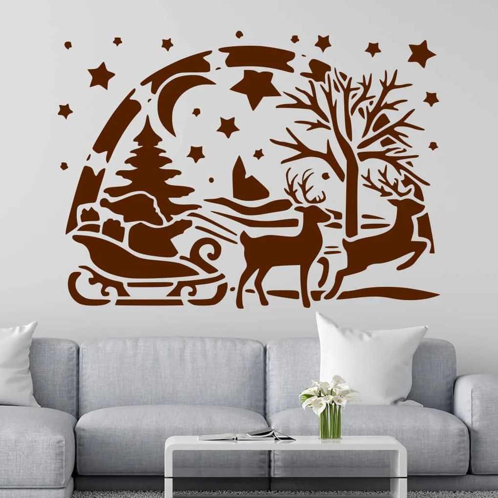 Veselá Stena Samolepka Santa Claus Farba: žlutá, Veľkosť: 60 x 43 cm