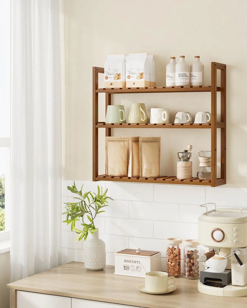 Polička do kúpeľne Derek, bambus