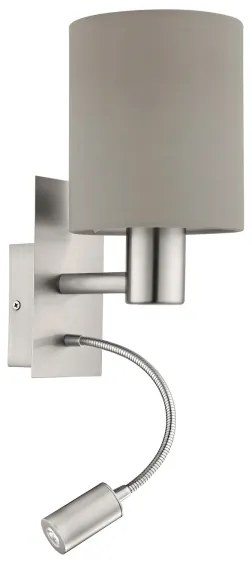 Eglo 96478 - LED Flexibilné svietidlo PASTERI 1xE27/40W+LED/3,8W taupe