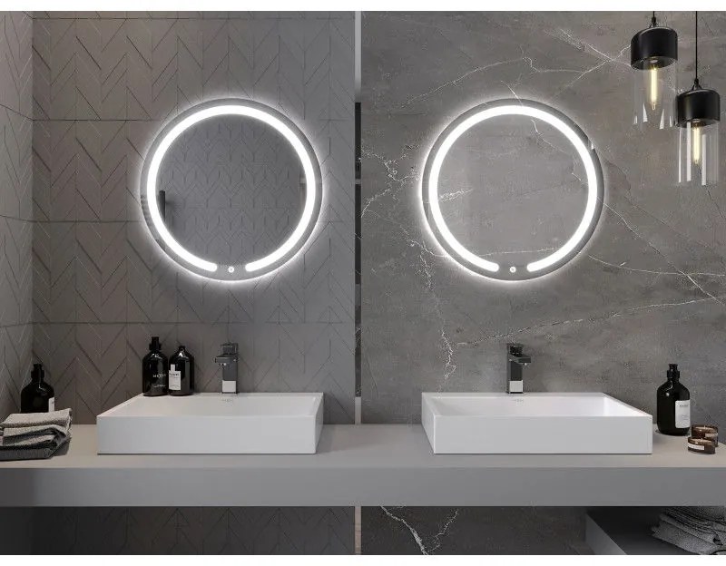 Mexen Rose, LED kúpeľňové zrkadlo s podsvietením 60x60 cm, 6000K, ochrana proti zahmlievaniu, 9810-060-060-611-00