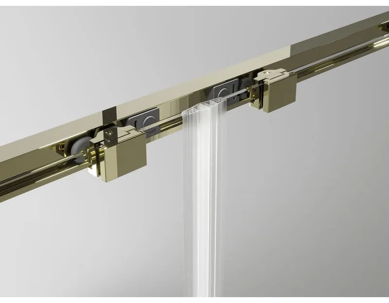 Mexen Exo, posuvný sprchový kút 130 x 90 cm, číre sklo, zlatá, 8151-130-090-50-00