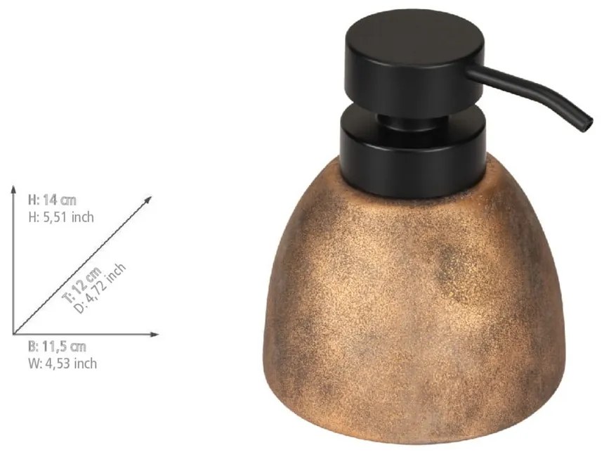 Keramický dávkovač mydla v bronzovej farbe 300 ml Tremea – Wenko