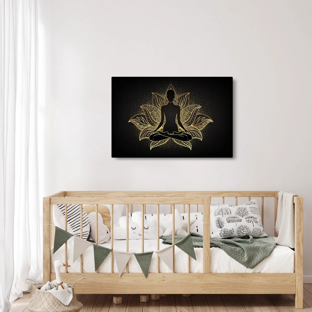 Obraz siluety v lotusovom kvete (90x60 cm)