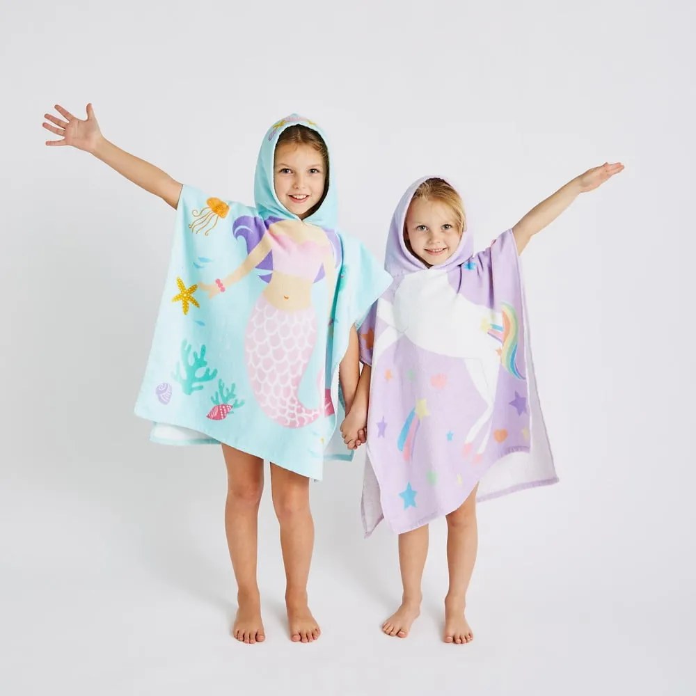 Fialové bavlnené detské pončo Unicorn – Catherine Lansfield