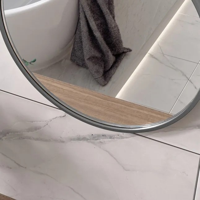 Erga Round, okrúhle zrkadlo 40cm, čierny rám, ERG-V01-ROUND-4040-BK