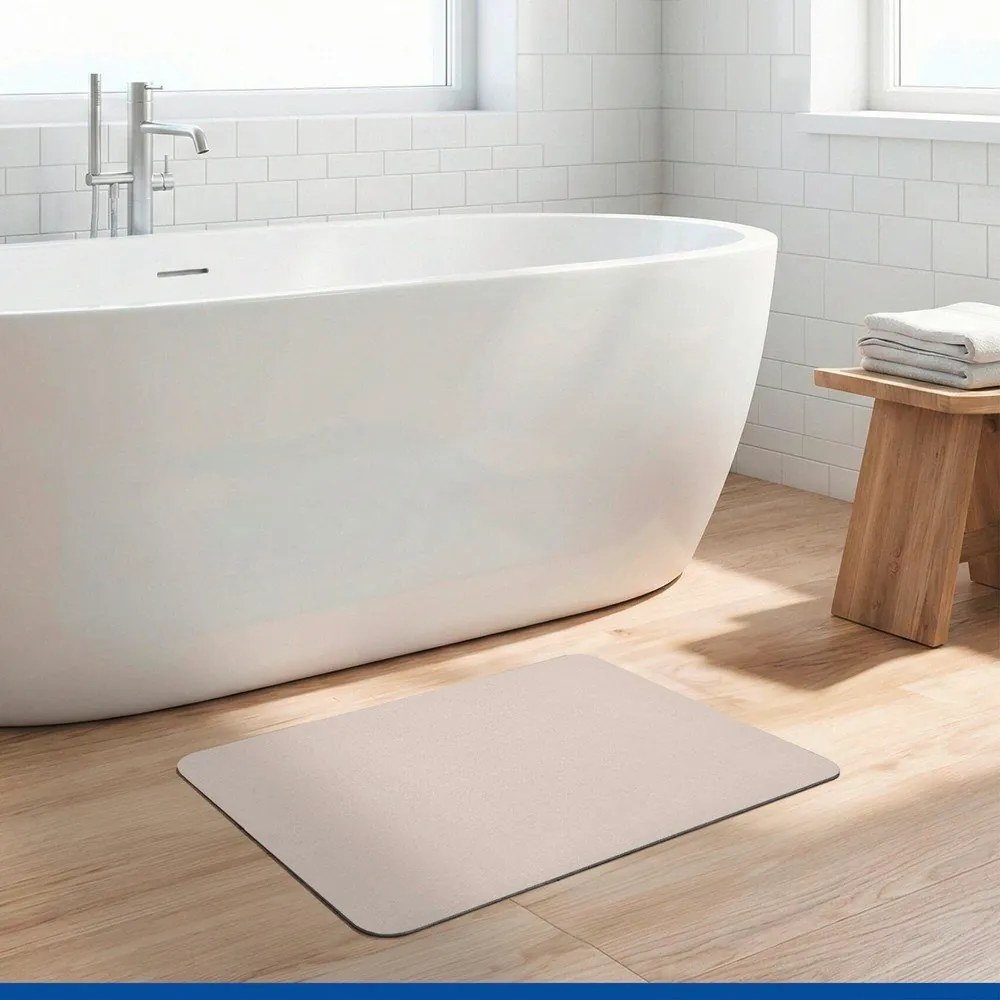 Béžová kúpeľňová predložka z kremeliny 39x60 cm Simi – Wenko