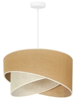 Duolla - Luster na lanku YUTE CELLO 1xE27/15W/230V pr. 45 cm hnedá/šedá