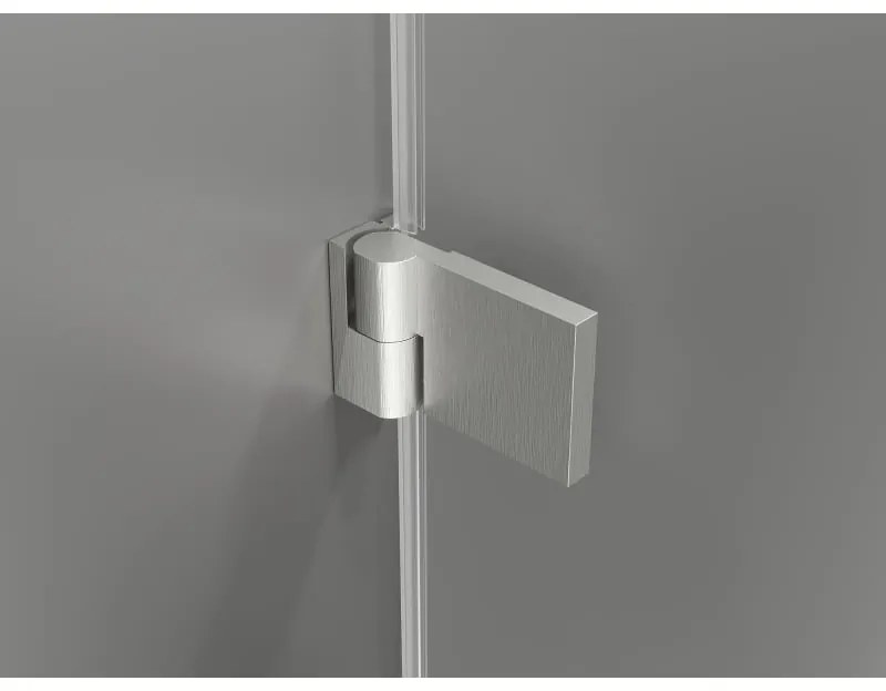 Mexen Lunar-B L, 1-krídlový sprchový kút, ľavý, 95 x 80 cm, 8mm číre sklo, brúsená oceľ profil, 832L-095-080-97-00-L