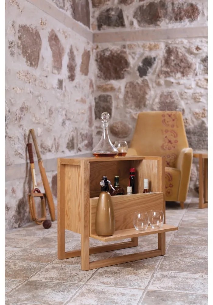 Vinotéka z dubového dreva v prírodnej farbe 59x60 cm NewEst - Woodman