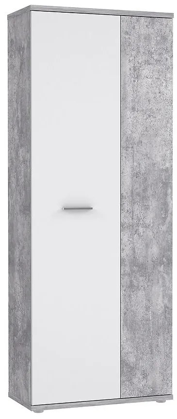 Skriňa Net 5p Betón Svetlý / Biely