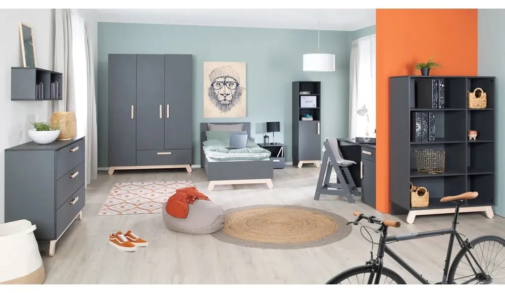 Čierna detská posteľ 90x200 cm Jar – Roba