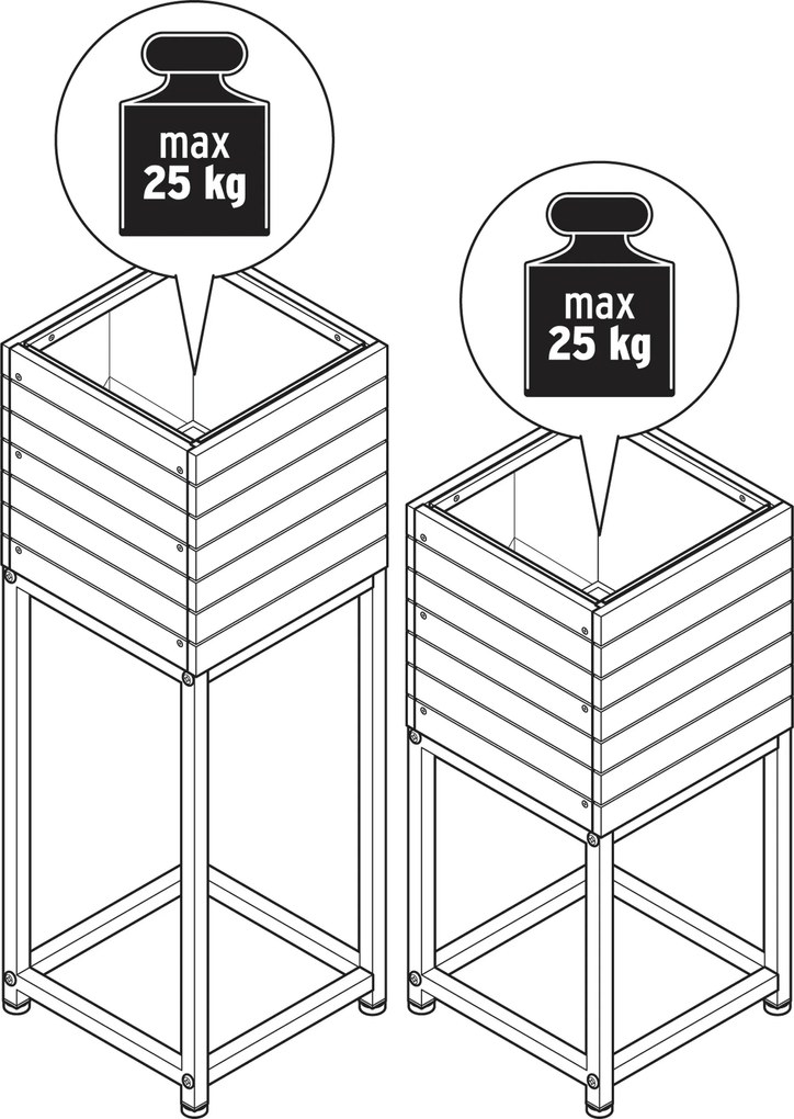 Stĺpovité kvetináče »Elin«, 2 ks