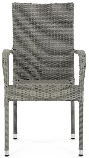 Autronic Záhradná stolička, kov, polyratan, sivá, AZ C-S2114 GREY