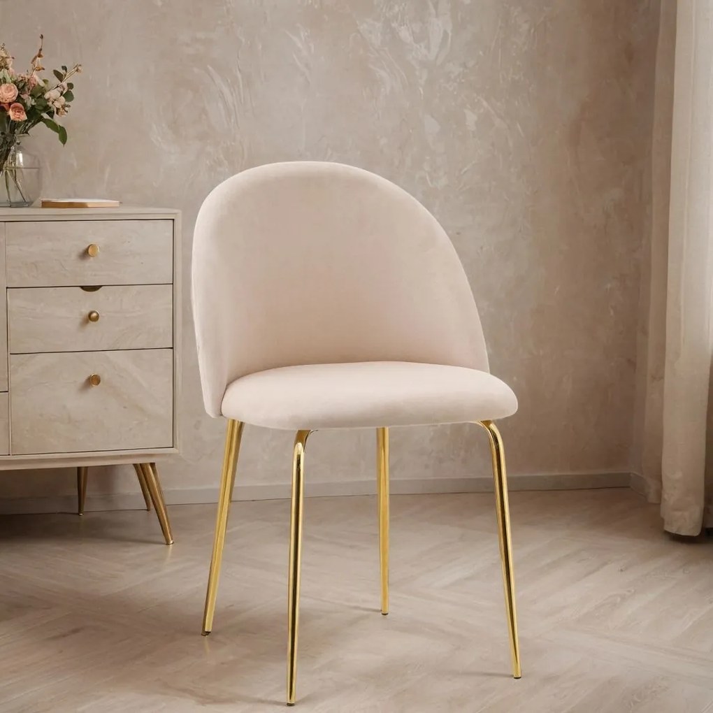 Jedálenská stolička FARGO Velvet - béžová/zlatá