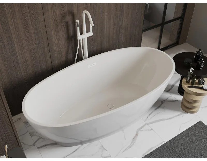 Mexen Bilbao, voľne stojaca vaňa 180 x 90 cm, biela, biely prepad, 51311809000-20