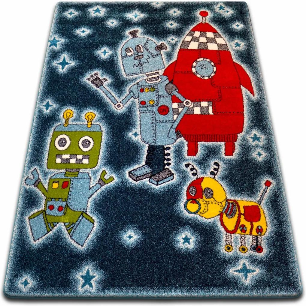 3kraft Kusový koberec KIDS roboti čierny 419