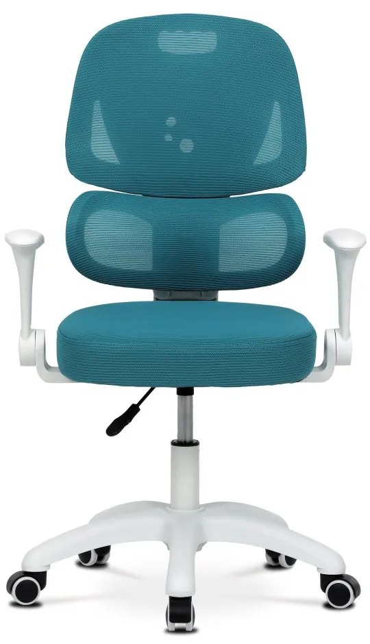 Detská pracovná stolička NANDU — sieť / látka, tyrkysová