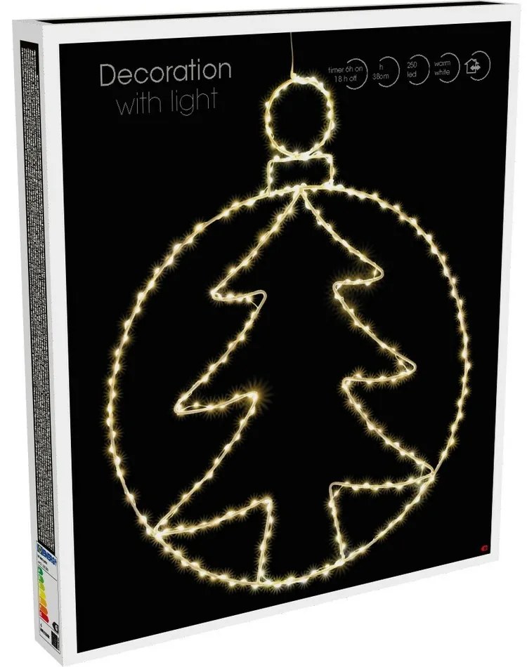 Vianočná závesná LED dekorácia Kerstball Tree 250 LED, 48 cm