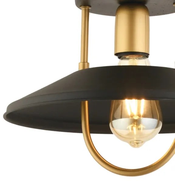 Luster na lanku 1xE27/40W/230V čierna/zlatá